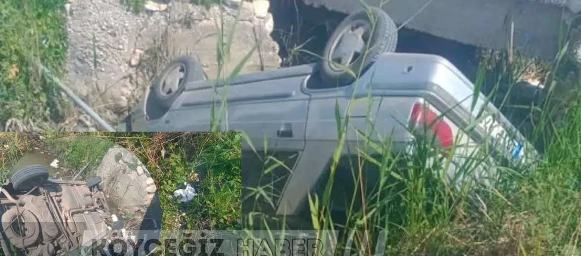 Seydikemer'de Trafik Kazası: Otomobil Kanala Düştü