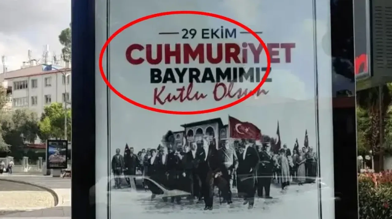 Muğla Valiliği’nin 29 Ekim Afişlerinde “Cuhmuriyet” Hatası