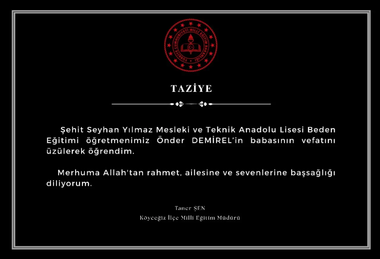 Şehit Seyhan Yılmaz MTAL öğretmeni Önder Demirel’in babası hayatını kaybetti