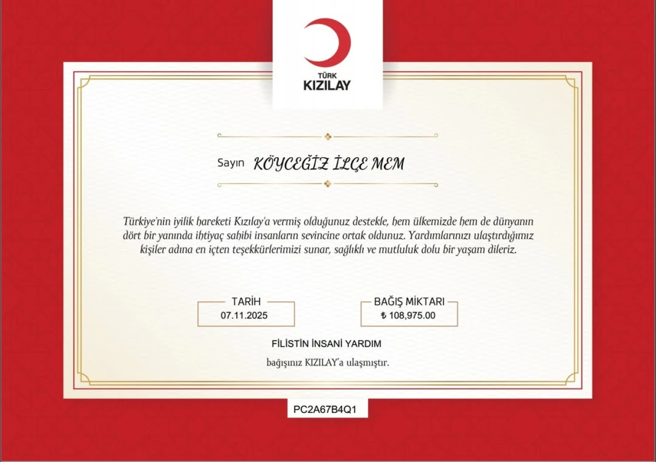 Köyceğiz’de Gazze İçin Büyük Dayanışma! Kermeste 108.975 TL Bağış Toplandı