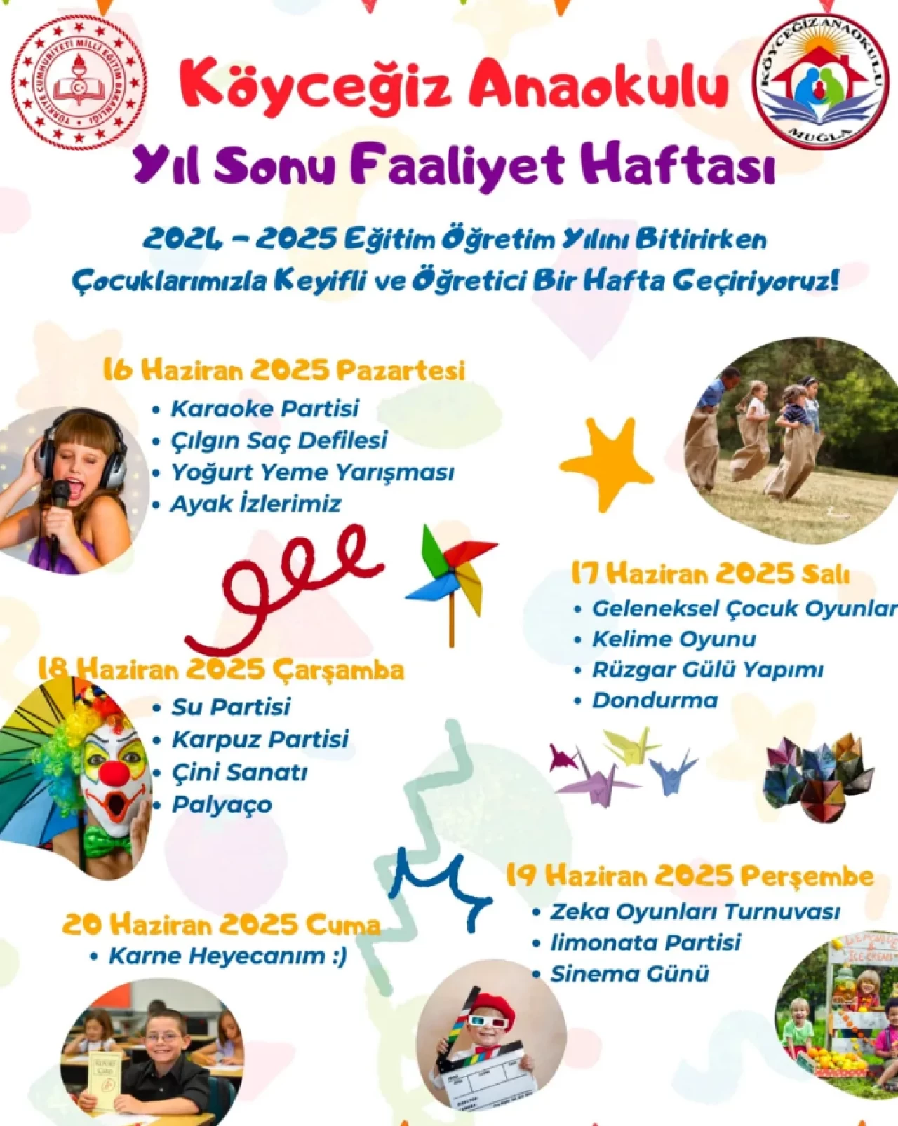 Köyceğiz Anaokulu’ndan Renkli Yıl Sonu: Faaliyet Haftası Başladı