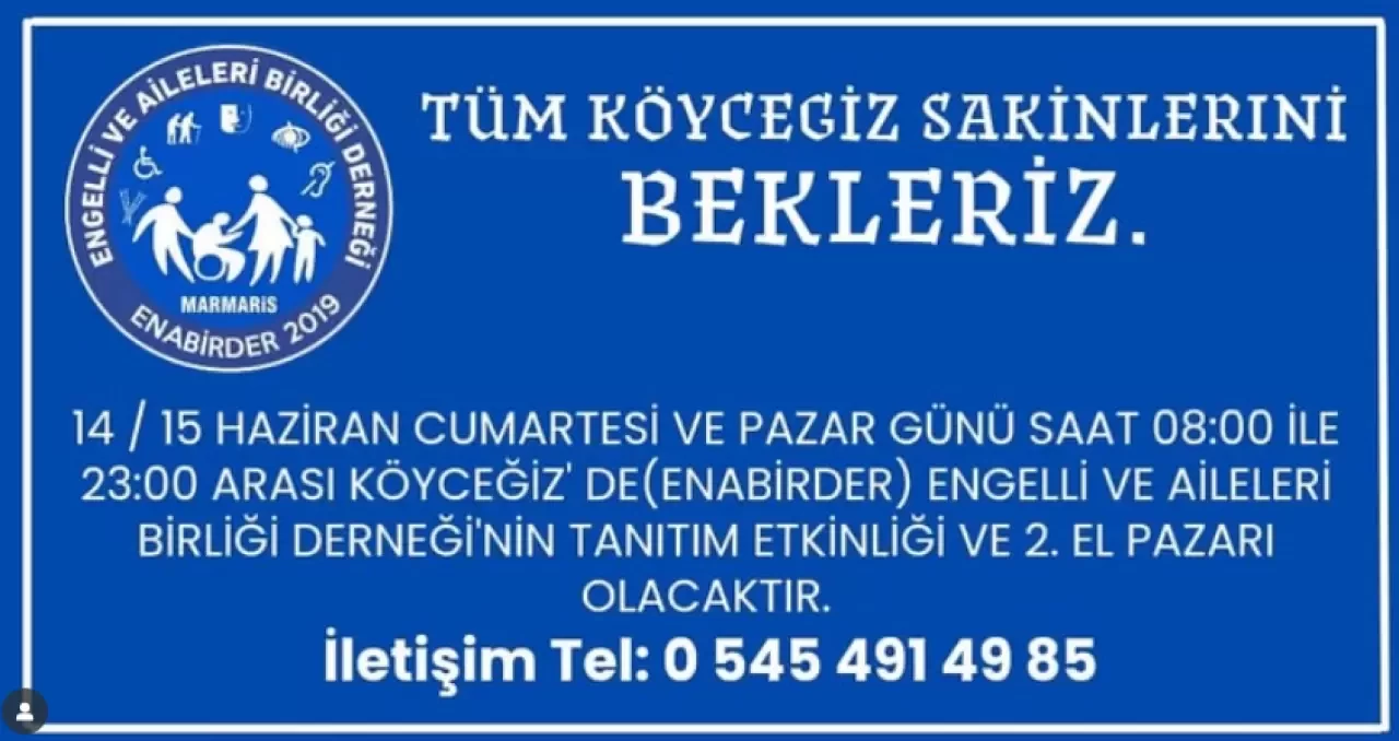 Köyceğiz’de 2. El Pazarı 14 ve 15 Haziran 2025