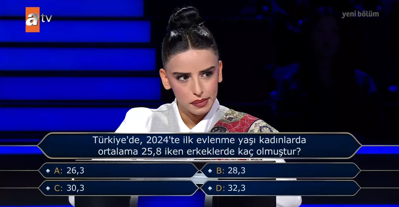 Türkiye'de, 2024'te ilk evlenme yaşı kadınlarda ortalama 25,8 iken erkeklerde kaç olmuştur?