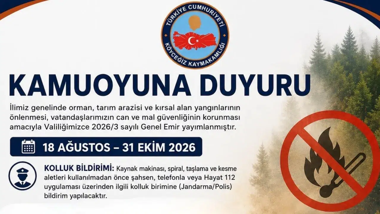 Köyceğiz'de Yangın Önlemleri: Kaymakamlık Genel Emir Yayımlandı