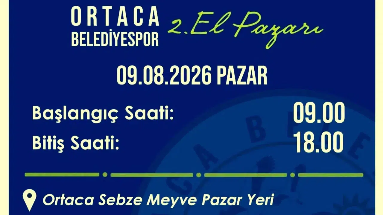 Ortaca’da 2. El Pazarı 9 Ağustos'ta Kuruluyor!