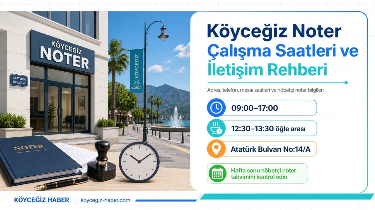 Köyceğiz Noter Çalışma Saatleri: Adres, Telefon Ve Nöbetçi