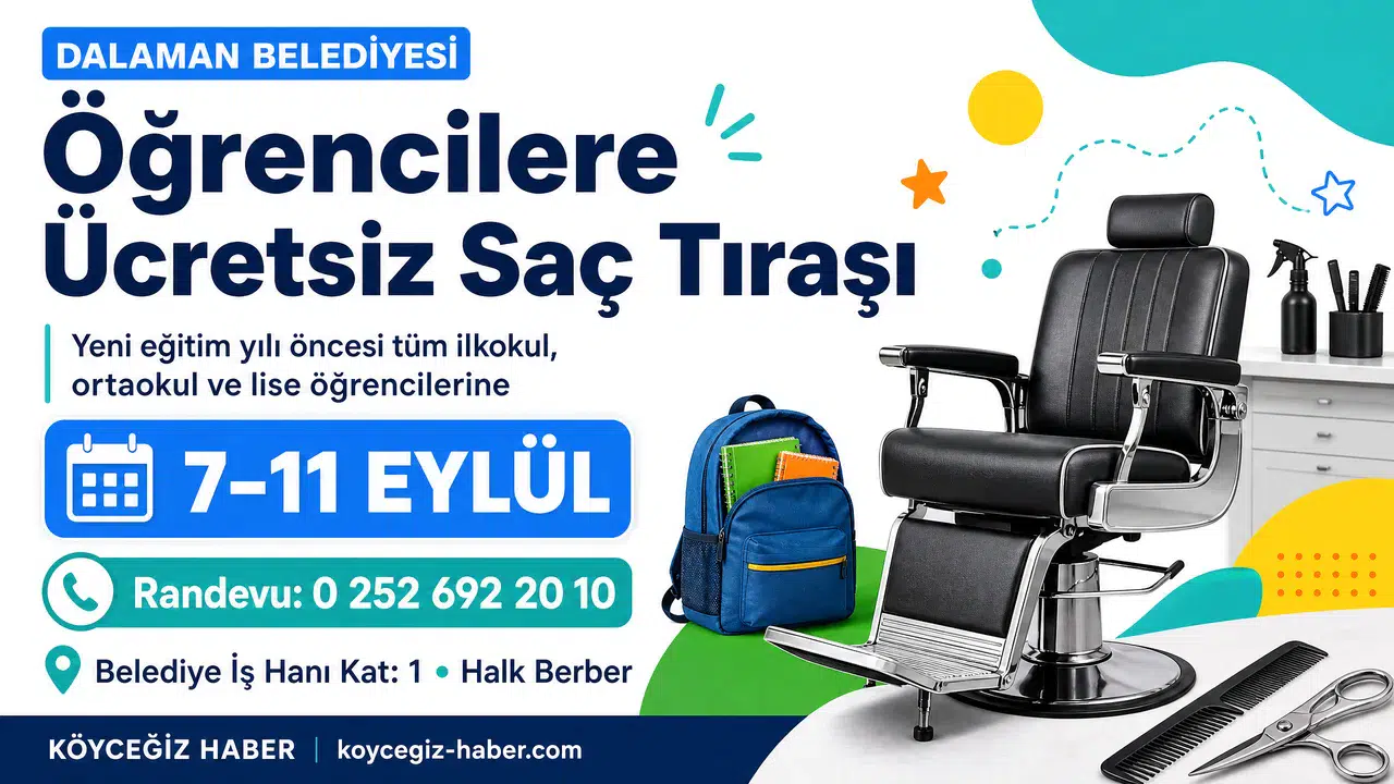 Dalaman Belediyesi'nden Öğrencilere Ücretsiz Saç Tıraşı