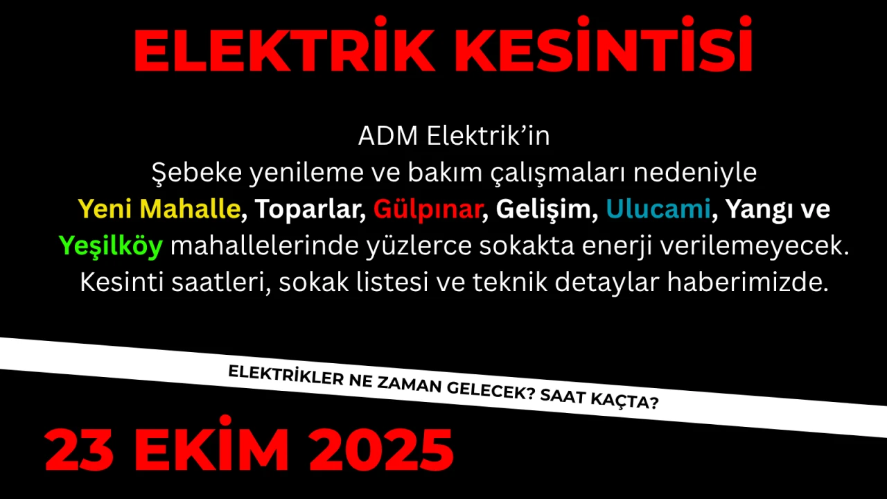 Köyceğiz’de 25 Ekim 2025 Cumartesi Günü Elektrik Kesintisi: Mahalle Mahalle Sokak Listesi Yayınlandı