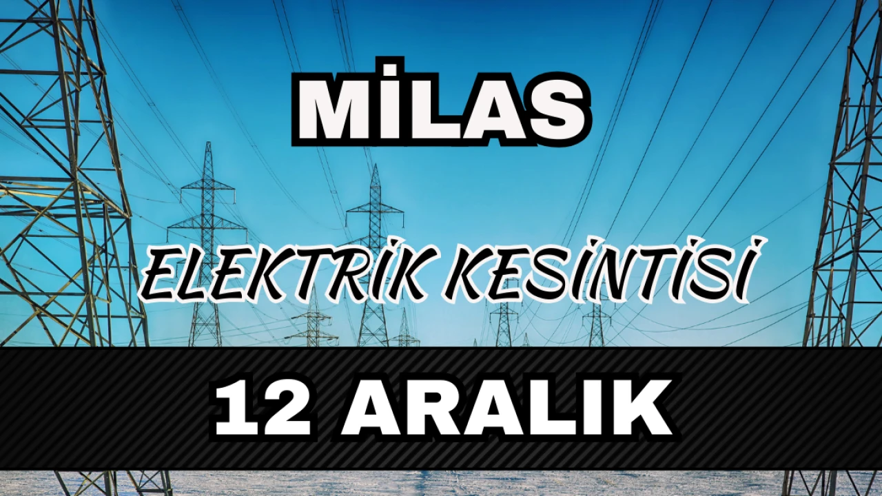 Milas elektrik kesintisi 12 Aralık: Mahallelerde s…