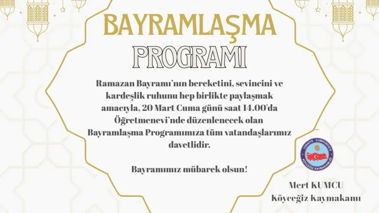 Köyceğiz’de Bayram Sevinci: Kaymakamlıktan Bayramlaşma Daveti