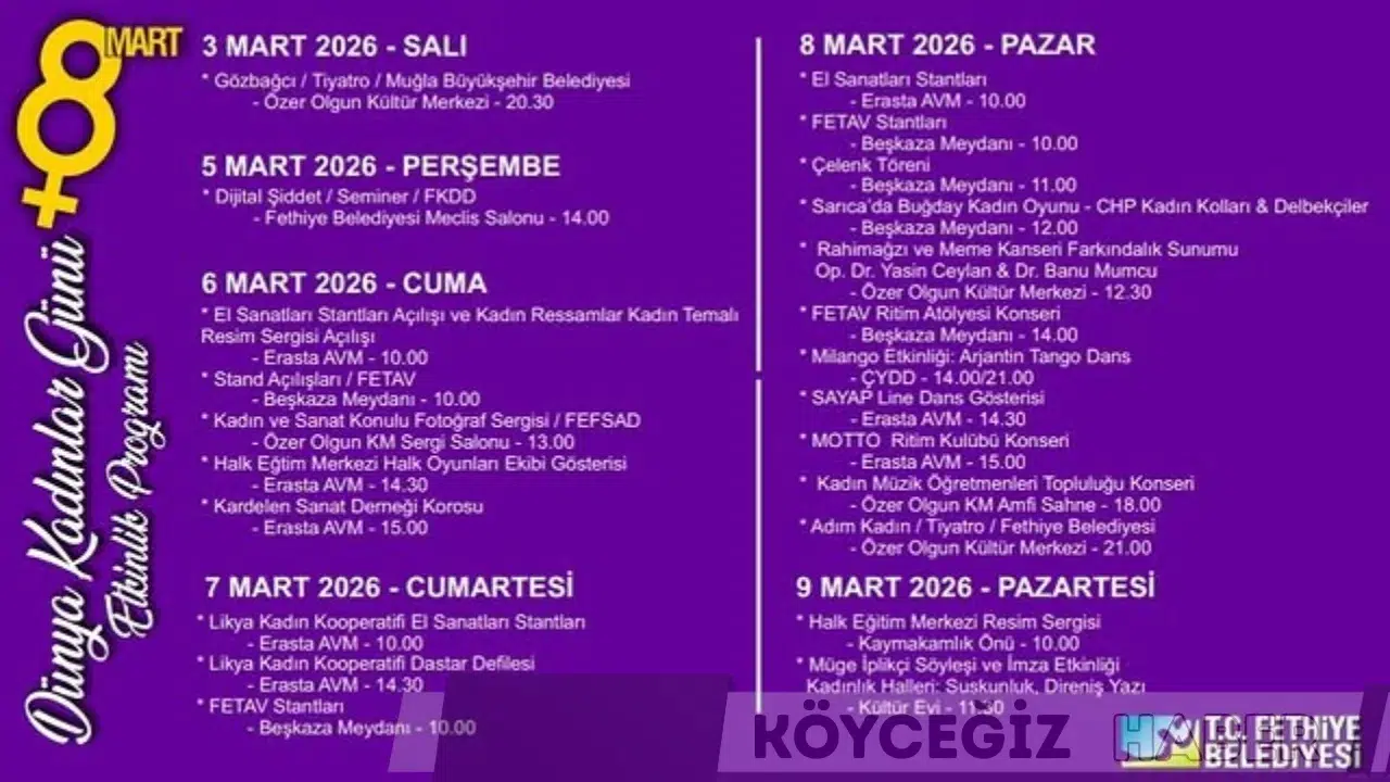 Fethiye'de 8 Mart Coşkusu: Etkinlik Programında Ne…