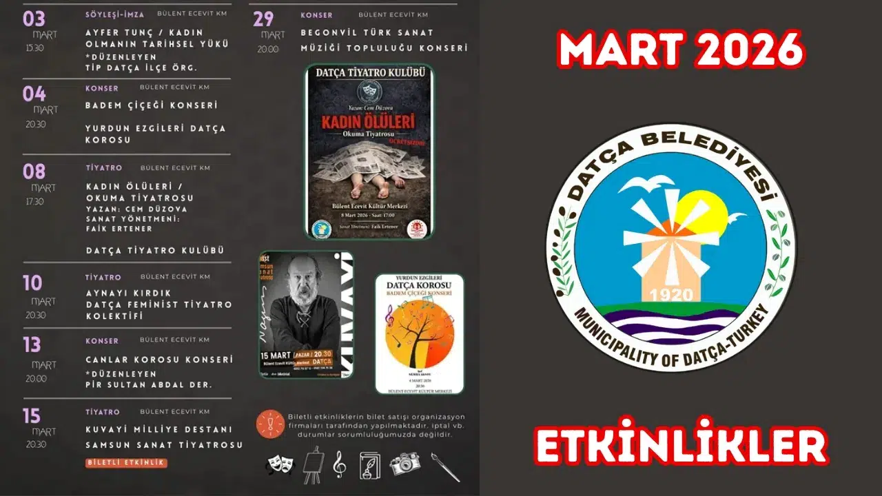 Datça'da Mart 2026 Hangi Etkinlikler Var? İşte Sanat Takvimi!