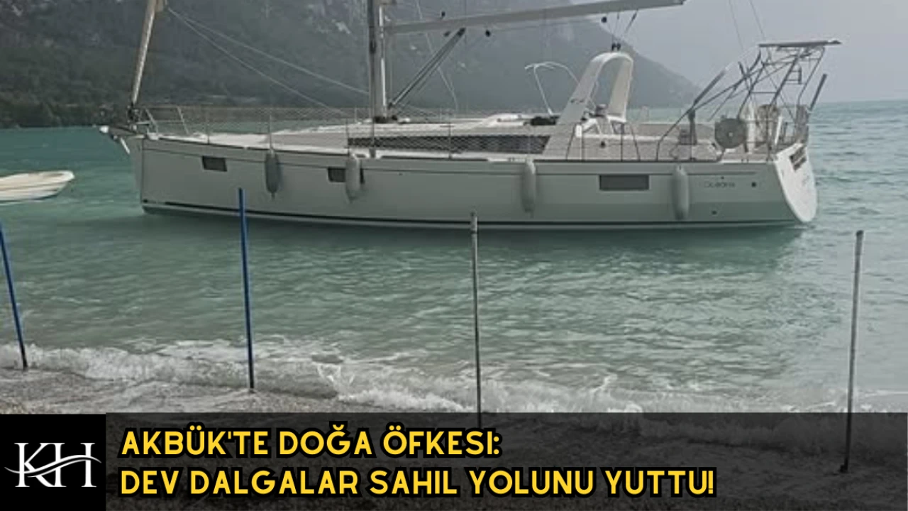 Akbük'te Doğa Öfkesi: Dev Dalgalar Sahil Yolunu Yuttu!