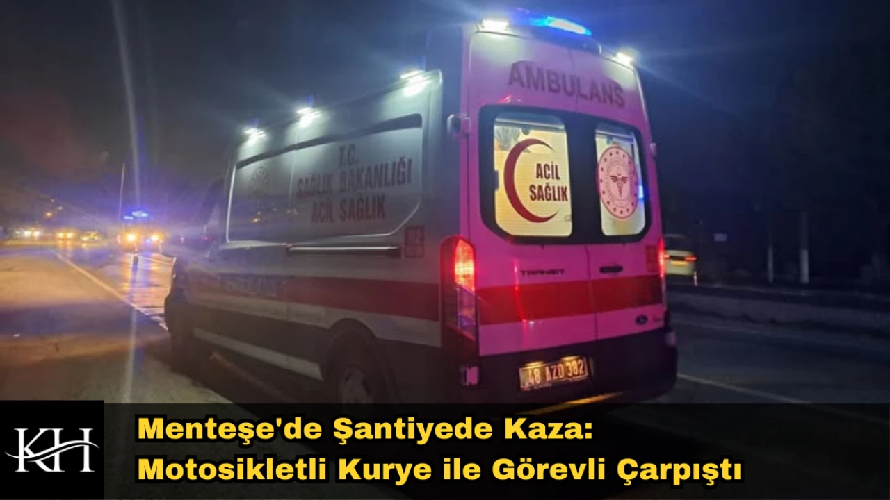 Menteşe'de Yol Çalışmasında Kaza: Kurye Bayrakçıya Çarptı!