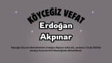 Köyceğiz Ulucami Mahallesinden Erdoğan Akpınar Vefat Etti