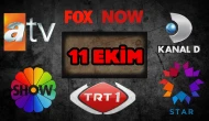 11 Ekim Cumartesi ATV, Show TV, NOW TV, Kanal D ve TRT 1 Yayın Akışı 2025! Bugün Hangi Diziler, Filmler Var?
