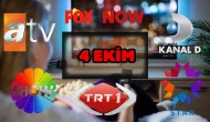TRT 1, Show TV, NOW TV, ATV Yayın Akışı 4 Ekim 2025 Cumartesi :Bugün Hangi Programlar Var? Diziler, Filmler, Yarışmalar