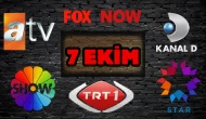 7 Ekim 2025 Salı Yayın Akışı: Bugün Hangi Diziler, Programlar ve Filmler Var? TRT 1, Kanal D, Show TV, NOW TV, ATV
