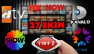 27 Ekim Pazartesi TV Yayın Akışı, ATV, Show TV, NOW TV, Kanal D ve TRT 1 2025: Bugün Hangi Diziler, Filmler Var?