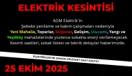 Köyceğiz’de 25 Ekim 2025 Cumartesi Günü Elektrik Kesintisi: Mahalle Mahalle Sokak Listesi Yayınlandı