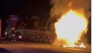 Seydikemer Yayla Yolu’nda Araç Yangını: Çarpışma Sonrası Otomobil Alev Aldı, 1 Yaralı