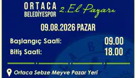 Ortaca’da 2. El Pazarı 9 Ağustos'ta Kuruluyor!