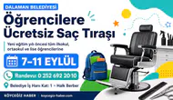 Dalaman Belediyesi'nden Öğrencilere Ücretsiz Saç Tıraşı