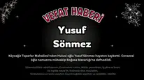 Köyceğiz Toparlar Mahallesi'nden Yusuf Sönmez Vefat Etti