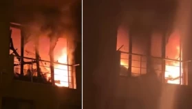Çeşme'de İki katlı apart alevlere teslim oldu!
