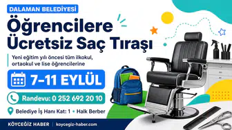 Dalaman Belediyesi'nden Öğrencilere Ücretsiz Saç Tıraşı