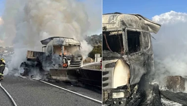 Yatağan'da Tır Alev Alev Yandı: Araç Kullanılamaz Hale Geldi!