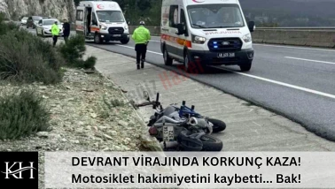Menteşe Devrant'ta Trafik Kazası : Motosiklet Sürücüsü Yaralandı
