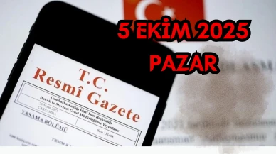 Resmi Gazete 5 Ekim 2025 Pazar