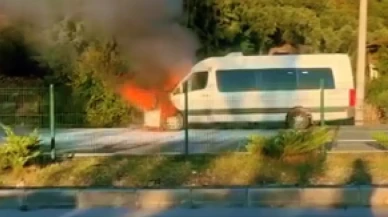 Dalaman Çevre Yolunda Okul Servisi Alev Aldı: Can Kaybı Yaşanmadı