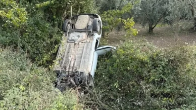 İznik’te Otomobil Zeytinliğe Uçtu! Sakarya Yolunda Takla Atan Araçta 1 Kişi Yaralandı
