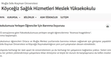 Köyceğiz MYO’dan Yeni Öğrencilere Barınma Desteği: “Geliş Öncesi Konaklama Ayarlamayın”