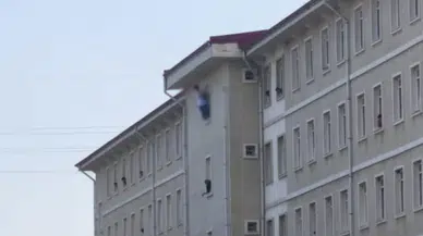 Mskü KYK Yurdunda Korku Dolu Anlar: Öğrenci Cama Çıktı!