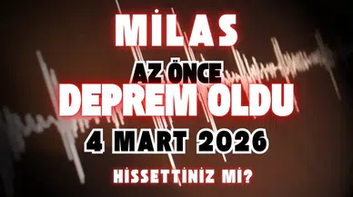 Milas'ta Az Önce Deprem mi Oldu? 5.4 Derinlikte Sallandı!