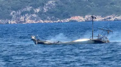 Marmaris'te Yelkenli Tekne Alev Alev Yandı!