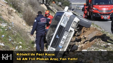 Kötekli'de Dehşet Anları: Şarampole Uçan Araçta Bir Kişi Sıkıştı!