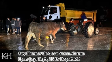 Seydikemer’de Gece Yarısı Alarmı: Eşen Çayı Taştı, 25 Ev Boşaltıldı!