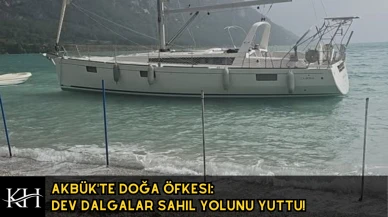 Akbük'te Doğa Öfkesi: Dev Dalgalar Sahil Yolunu Yuttu!