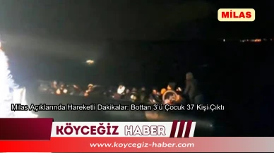Milas Açıklarında Hareketli Dakikalar: Bottan 3’ü Çocuk 37 Göçmen Çıktı