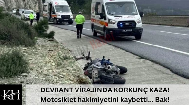Menteşe Devrant'ta Trafik Kazası : Motosiklet Sürücüsü Yaralandı