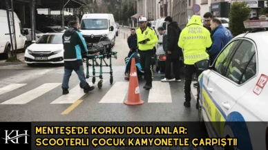 Menteşe'de Korku Dolu Anlar: Scooterlı Çocuk Kamyonetle Çarpıştı!