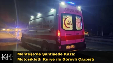 Menteşe'de Yol Çalışmasında Kaza: Kurye Bayrakçıya Çarptı!