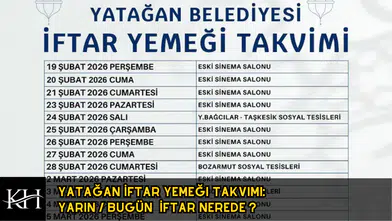 Yatağan İftar Yemeği Takvimi: Yarın İftar Nerede 2026
