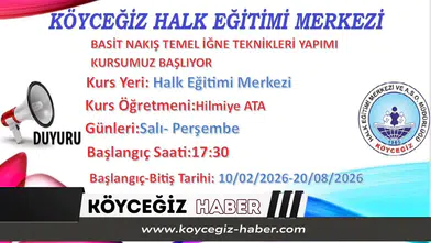 Köyceğiz Halk Eğitimi Merkezi Nakış Kursu Kayıtları Başladı 2026
