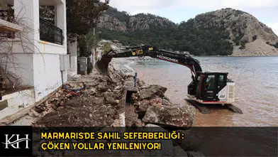 Marmaris'de Sahil Seferberliği : Çöken Yollar Yenileniyor!