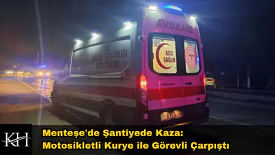 Menteşe'de Yol Çalışmasında Kaza: Kurye Bayrakçıya Çarptı!